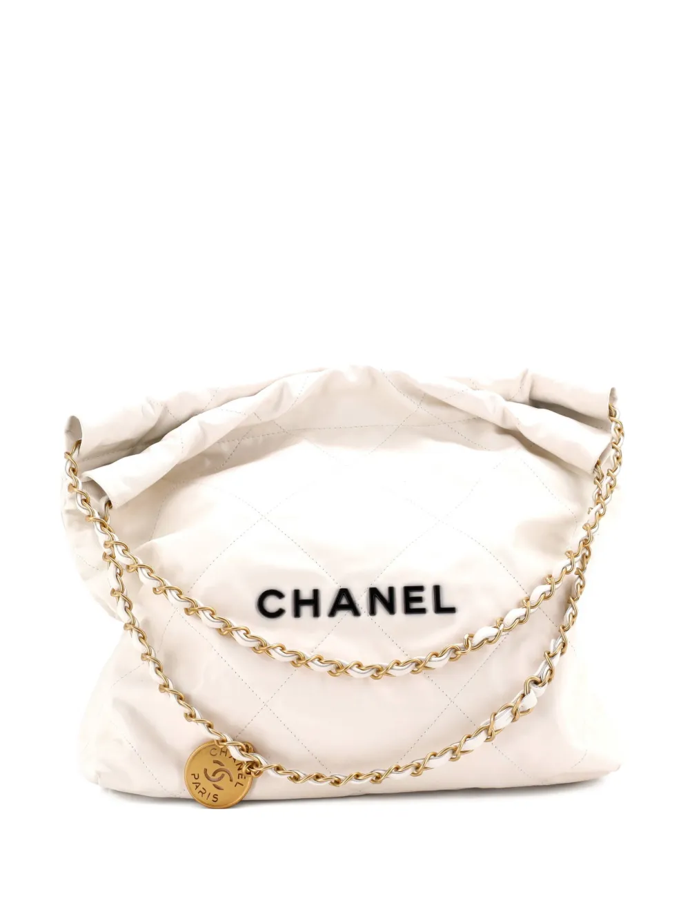 CHANEL Pre-Owned 22 Chain Quilted Calfskin Small hobo bag - Bianco