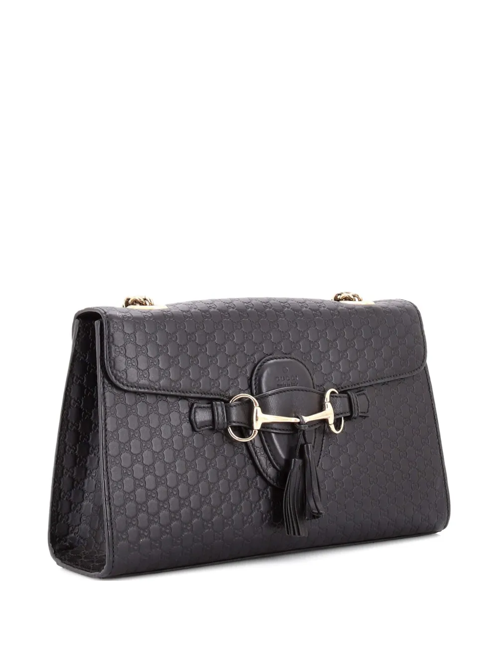 Gucci Pre-Owned Emily Chain Flap Bag Microguccissima Leather Medium shoulder bag - Nero