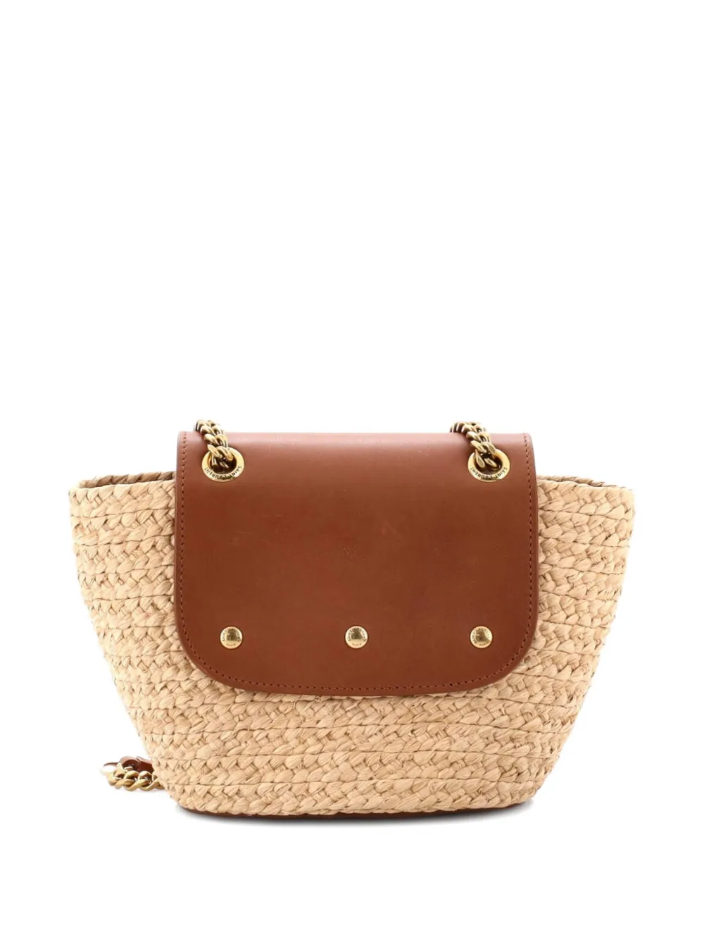 Saint Laurent Pre-Owned Manon Basket Bag Raffia with Leather Mini shoulder bag - Marrone