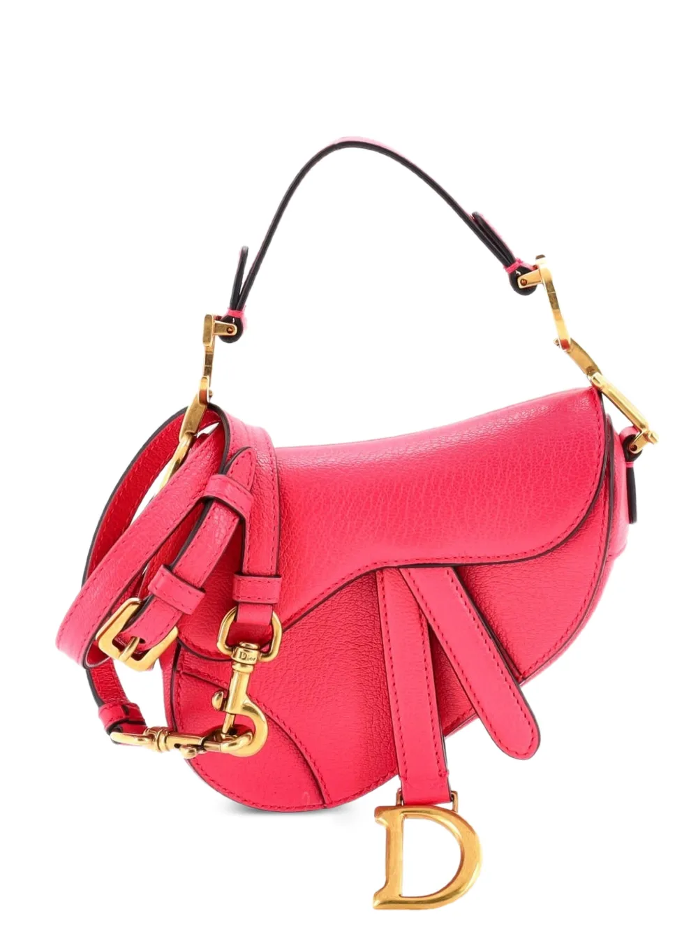 Christian Dior Pre-Owned Saddle Handbag with Strap Leather Micro shoulder bag - Rosa