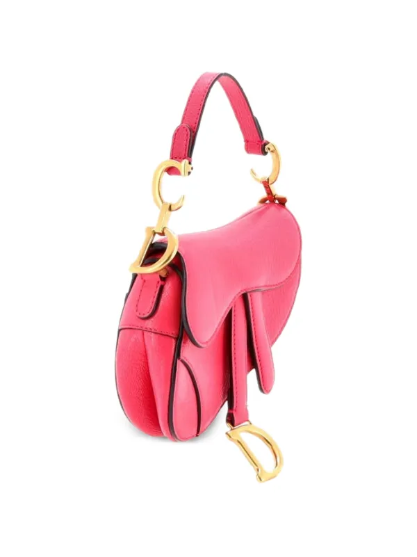 Christian Dior Pre-Owned Saddle Handbag With Strap Leather Micro