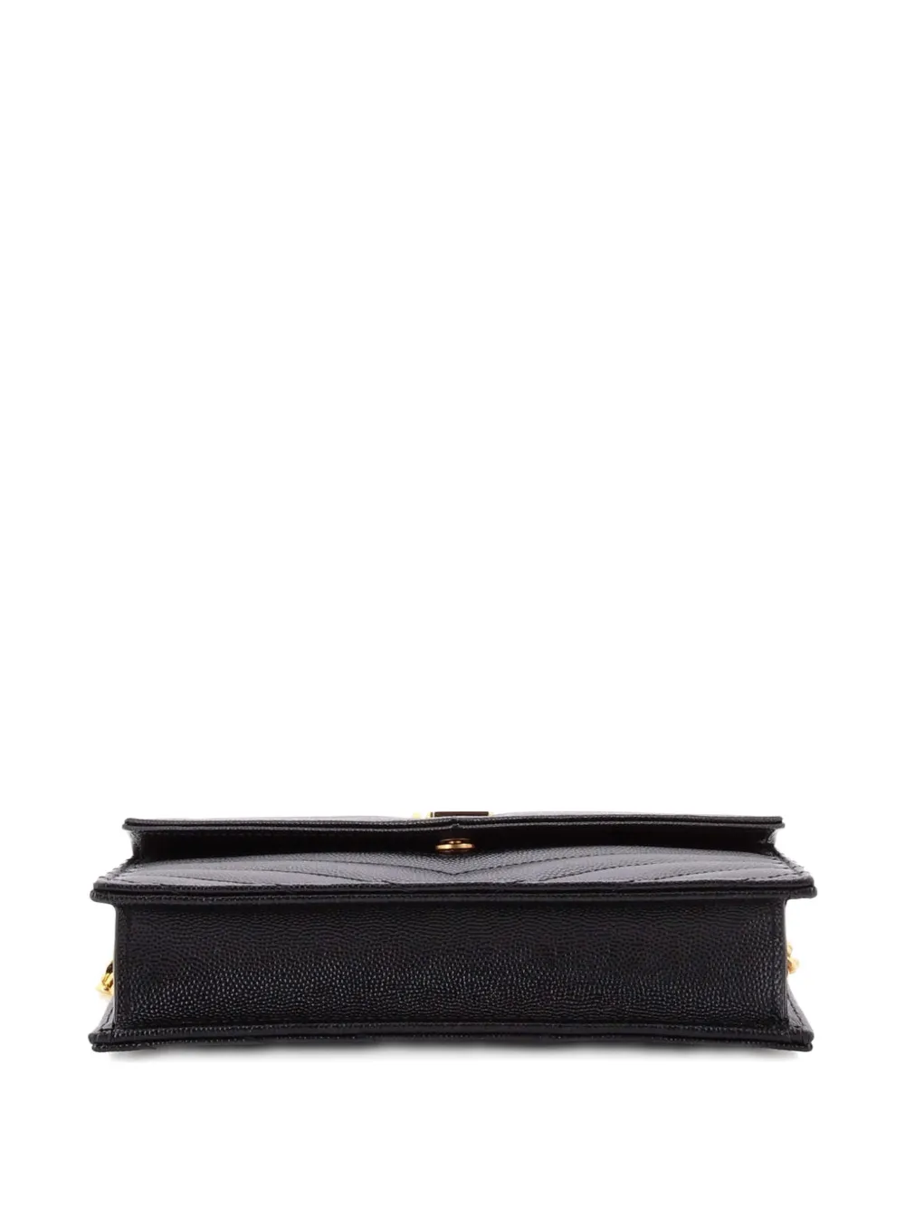 Saint Laurent Pre-Owned Classic Monogram Wallet on Chain Matelasse Chevron Leather Small crossbody bag - Nero