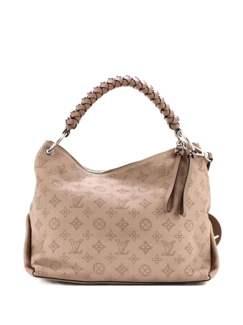 Louis Vuitton Pre-Owned Braided Handle Beaubourg Mahina Leather MM hobo bag - Nude