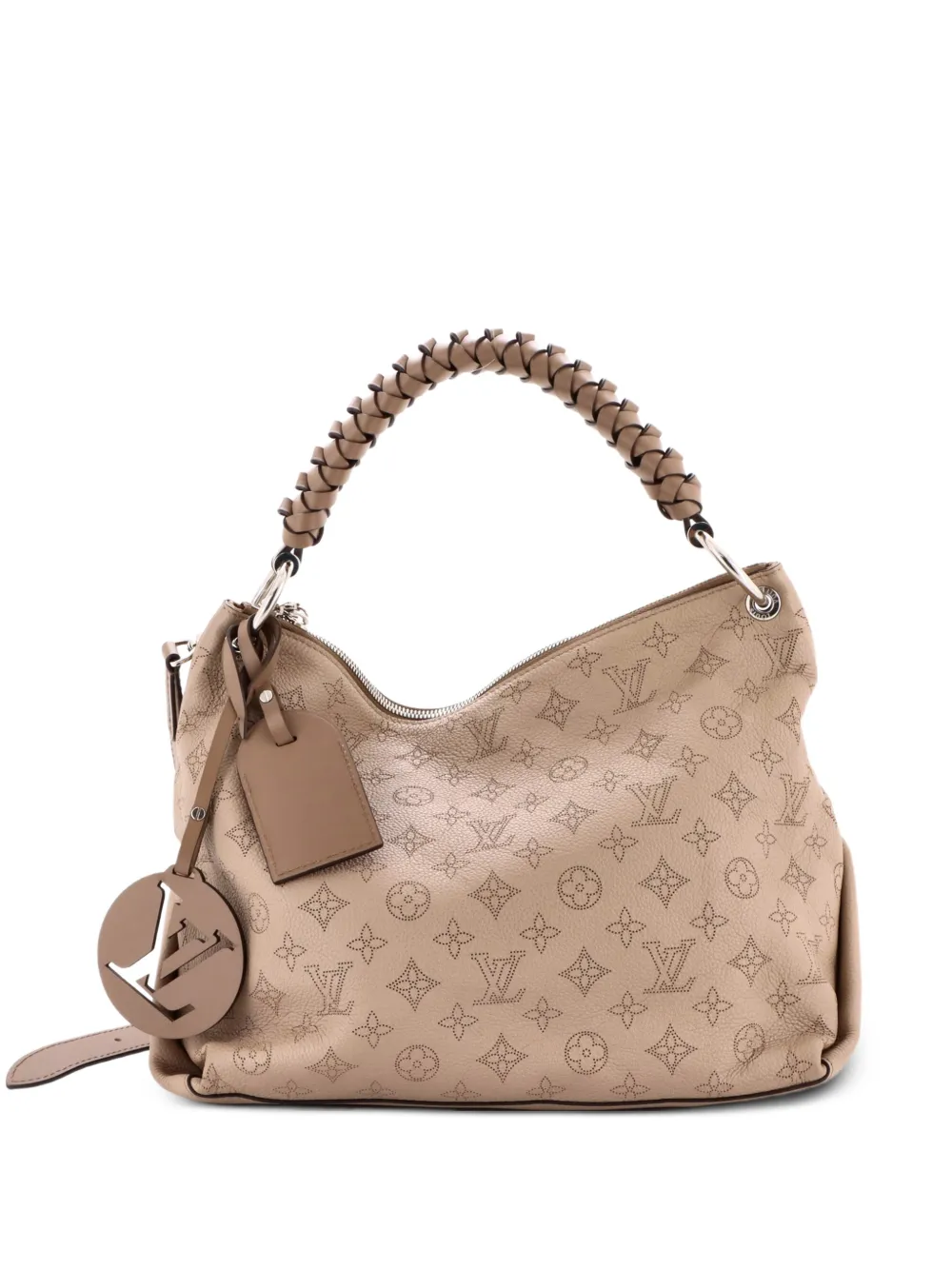 Louis Vuitton Pre-Owned Braided Handle Beaubourg Mahina Leather MM hobo bag - Nude