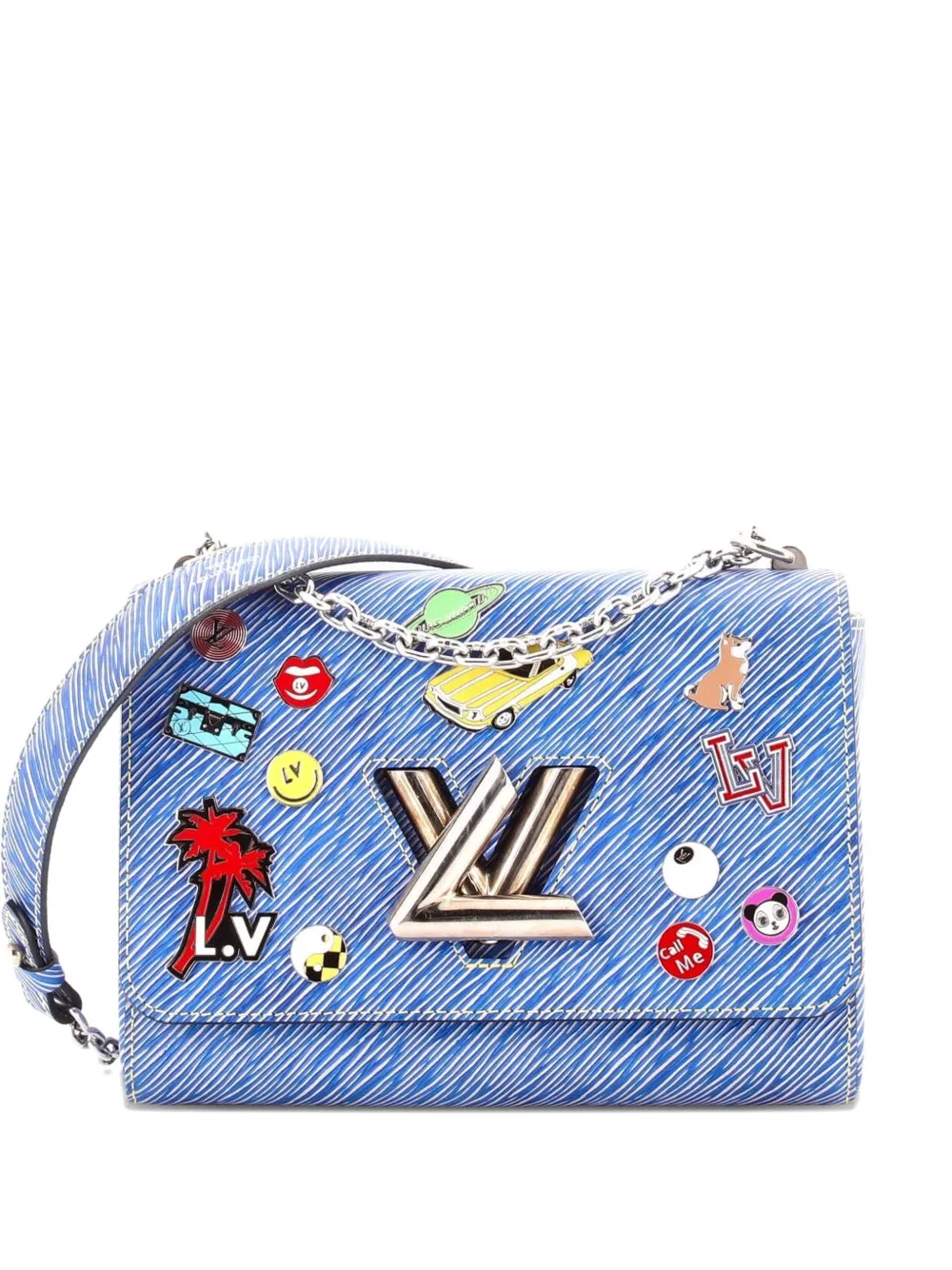 Louis Vuitton Pre-Owned Twist Handbag Limited Edition Pin Embellished Epi Leather MM shoulder bag - Blu