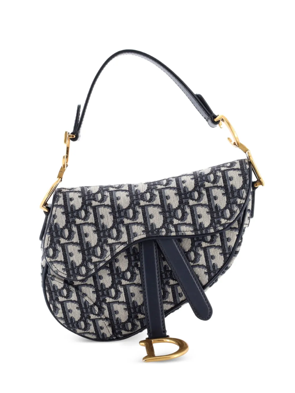 Christian Dior Pre-Owned Saddle Handbag Oblique Canvas Mini shoulder bag - Blu