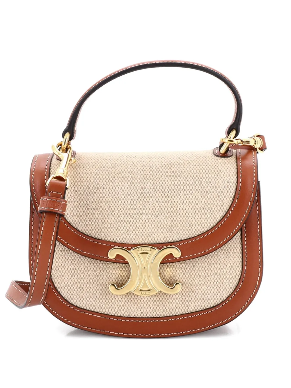 Celine Pre-Owned Triomphe Besace Clea Top Handle Flap Bag Leather Mini satchel - Toni neutri