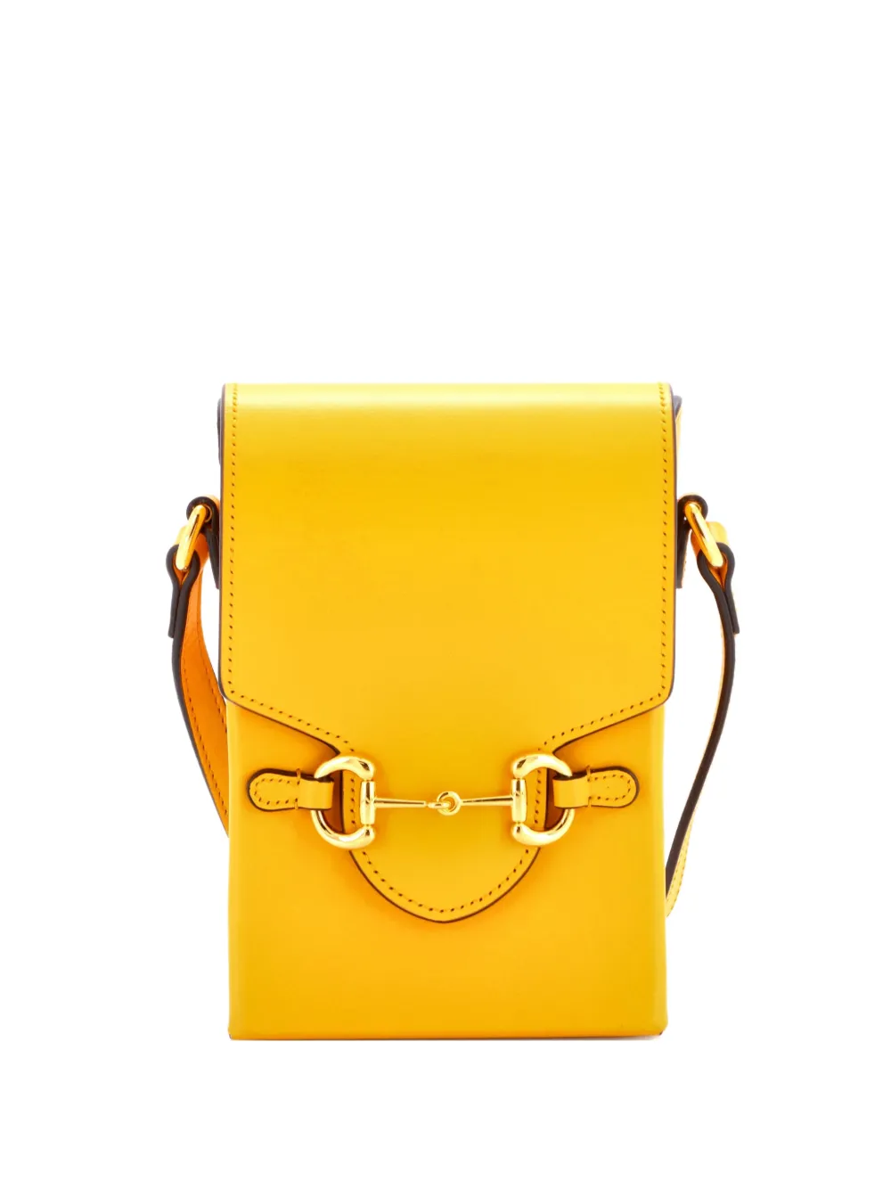 Gucci Pre-Owned Horsebit 1955 Leather Mini crossbody bag - Giallo