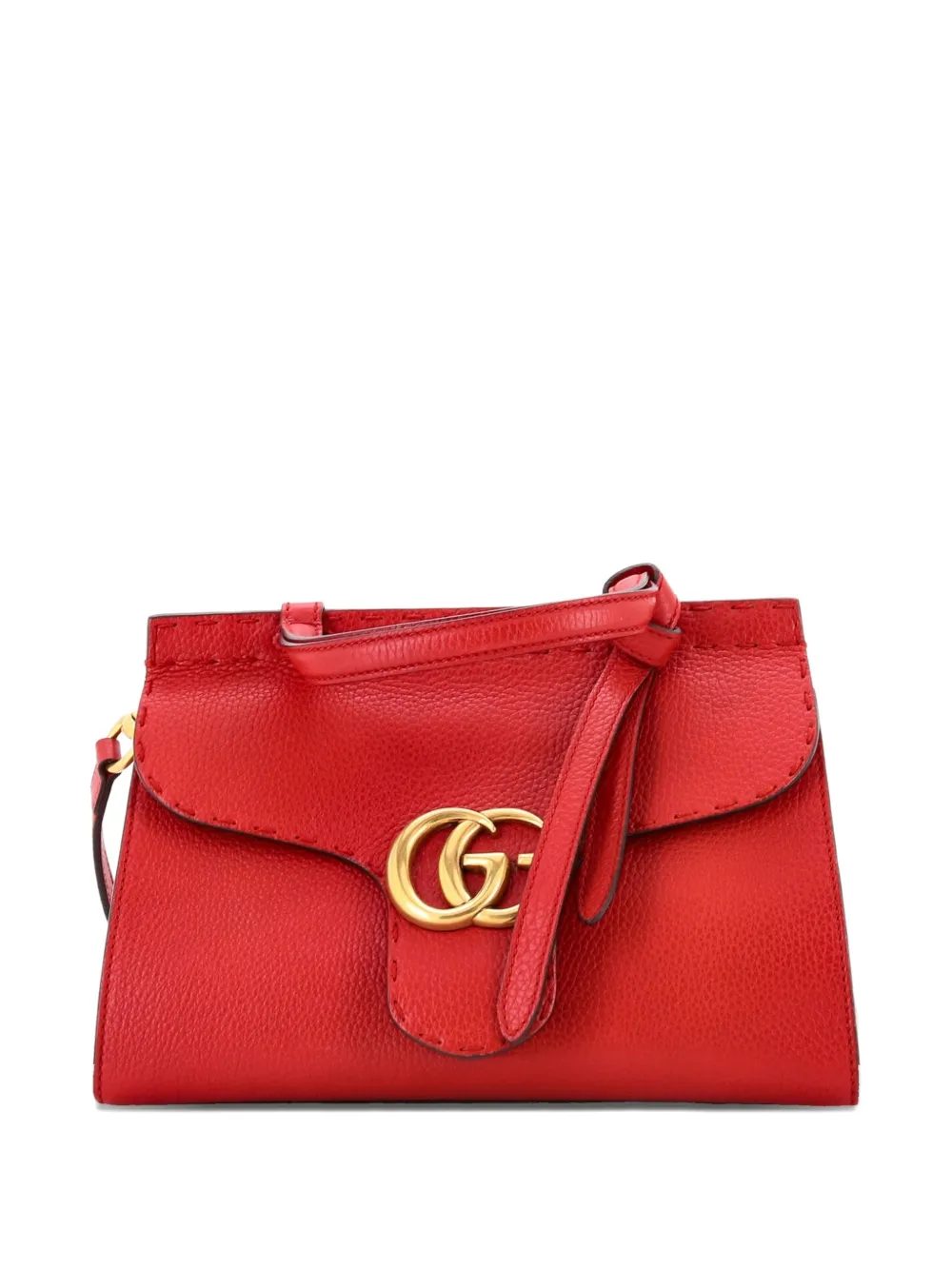 Gucci Pre-Owned GG Marmont Top Handle Bag Leather Mini satchel - Rosso