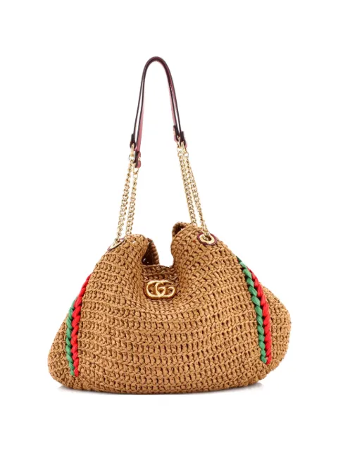 Gucci Pre-Owned GG Marmont Chain Raffia Large tote bag