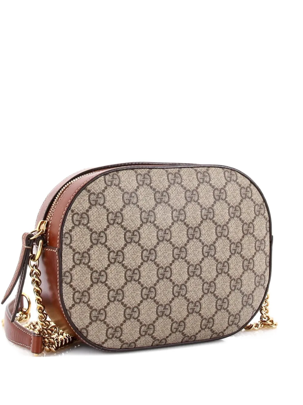 Gucci Pre-Owned Chain GG Coated Canvas and Leather Mini crossbody bag - Marrone