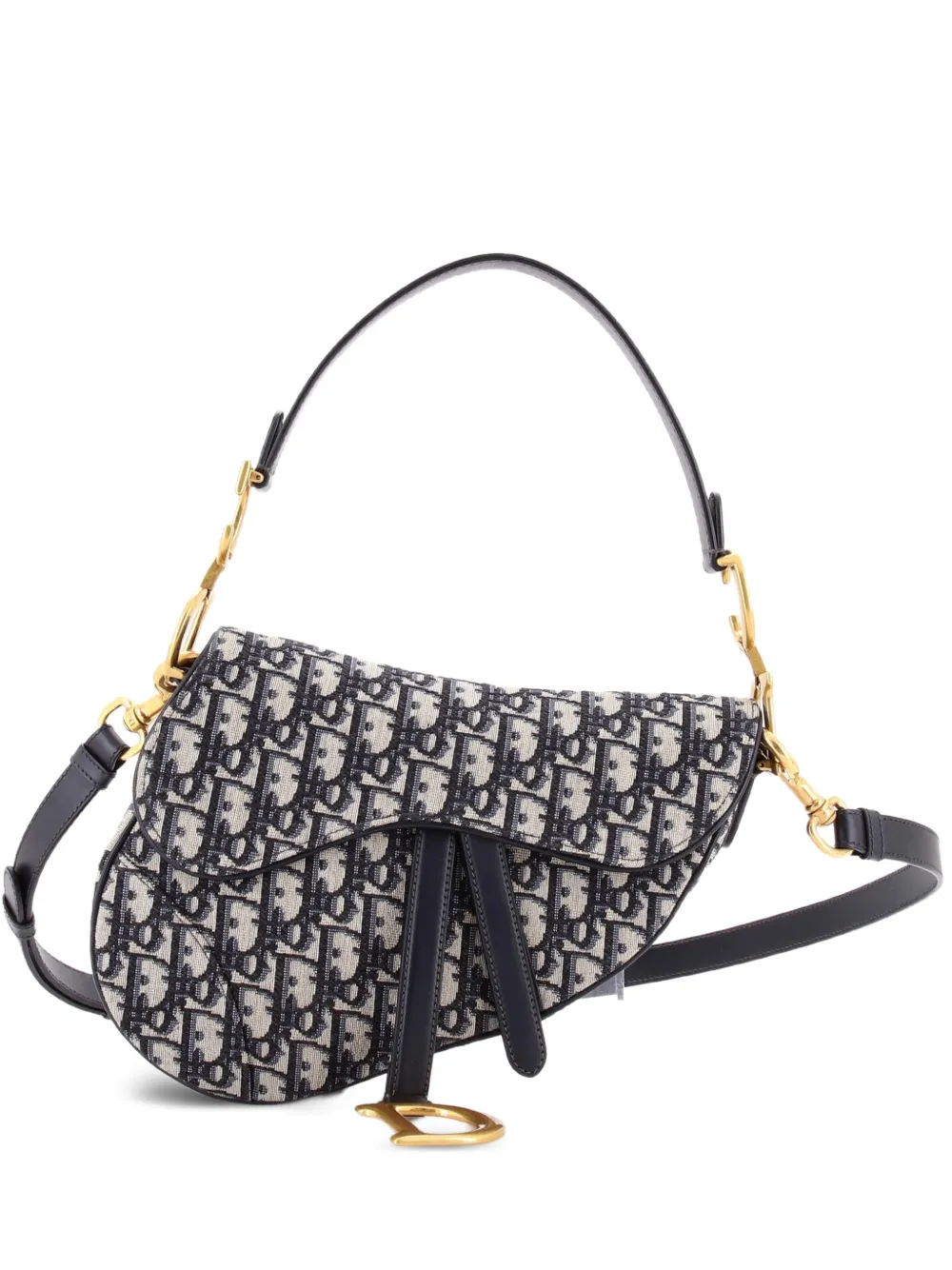 Christian Dior Pre-Owned Saddle Handbag with Strap Oblique Canvas Medium shoulder bag - Blu