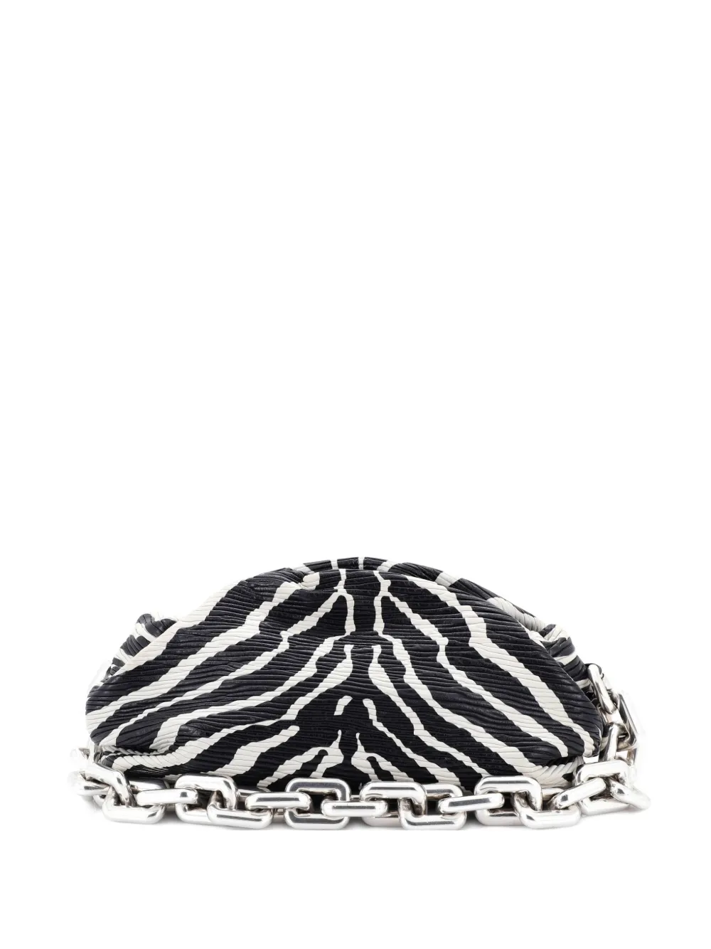 Bottega Veneta Pre-Owned The Chain Pouch Printed Textured Leather shoulder bag - Nero