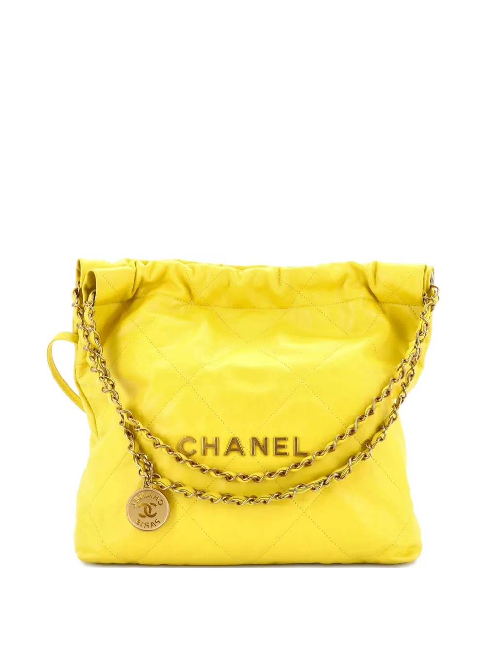 CHANEL Pre-Owned 22 Chain Quilted Calfskin Small hobo bag - Giallo