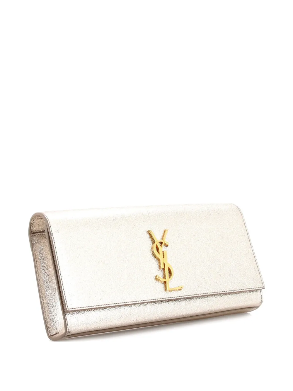 Saint Laurent Pre-Owned Classic Monogram Metallic Calfskin Long clutch bag - Effetto metallizzato