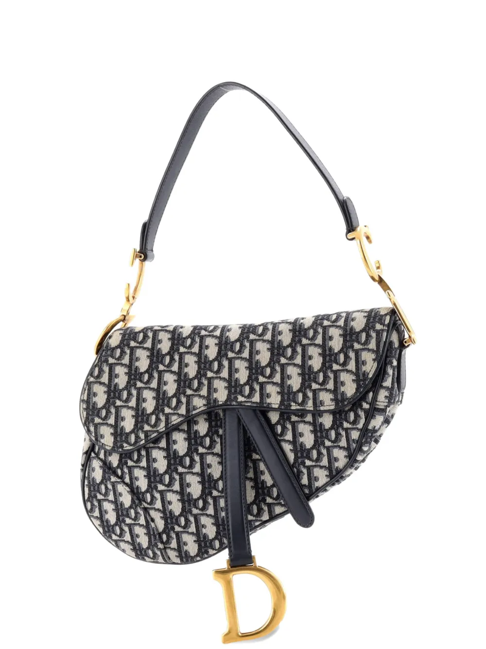 Christian Dior Pre-Owned Saddle Handbag Oblique Canvas Medium shoulder bag - Blu