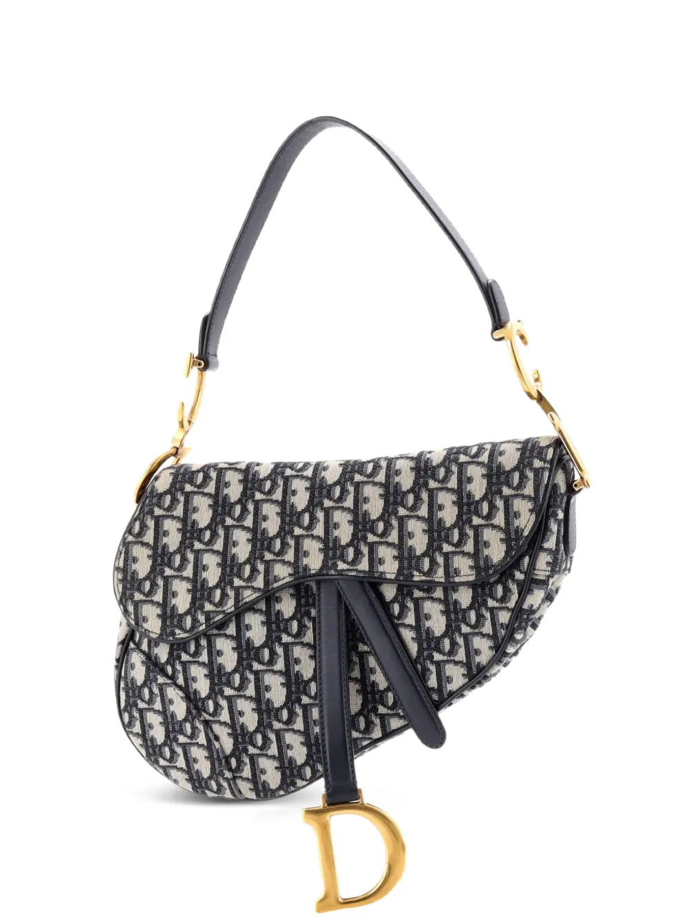 Christian Dior Pre-Owned Saddle Handbag Oblique Canvas Medium shoulder bag - Blu