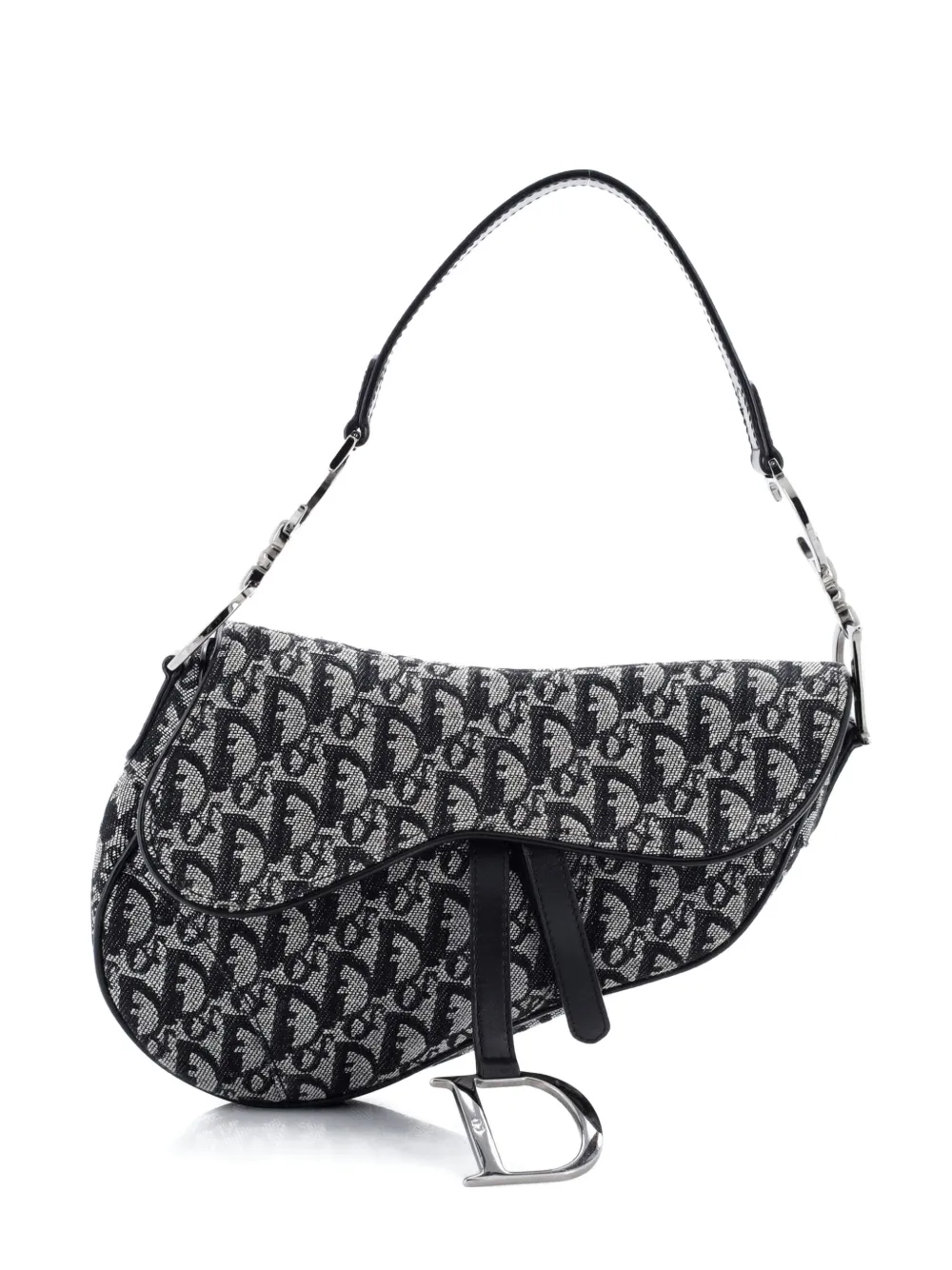 Christian Dior Pre-Owned Vintage Saddle Bag Diorissimo Canvas Medium shoulder bag - Nero