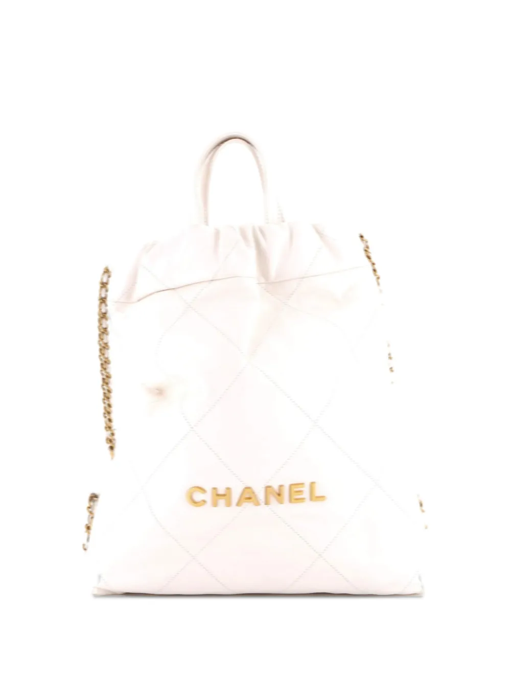 CHANEL Pre-Owned 22 Chain Quilted Calfskin Medium backpack - Bianco