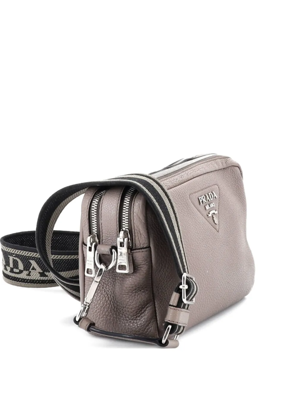 Prada Pre-Owned Dual Strap Double Zip Camera Bag Vitello Daino crossbody bag - Grigio