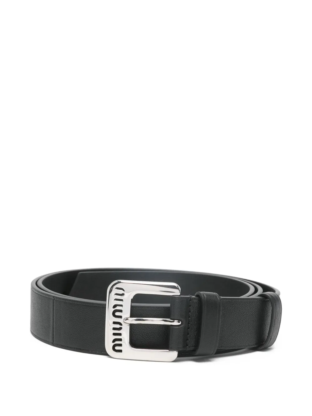 Miu Miu Cintura con logo inciso - Nero