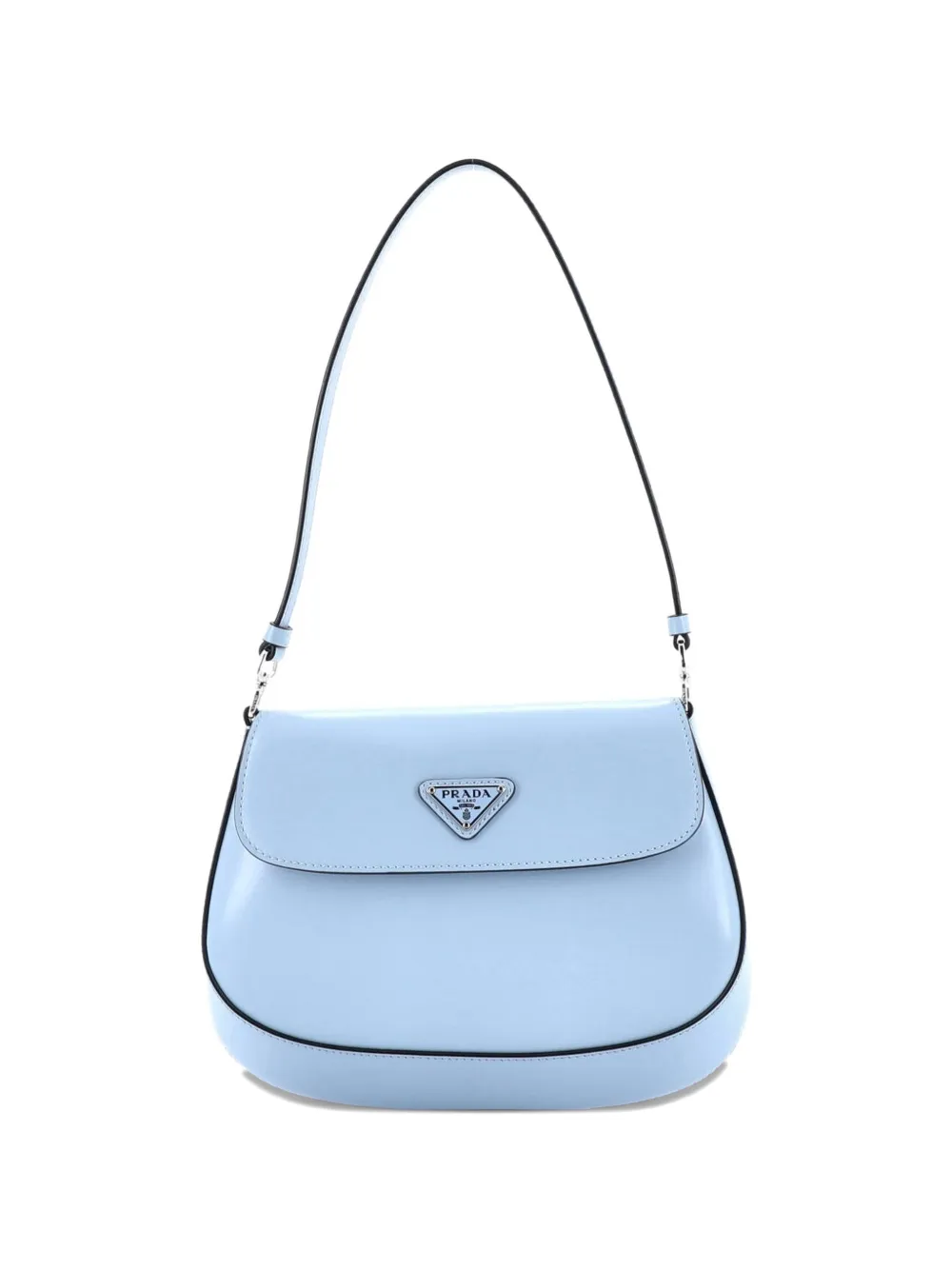 Prada Pre-Owned Cleo Flap Shoulder Bag Spazzolato Leather Small hobo bag - Blau