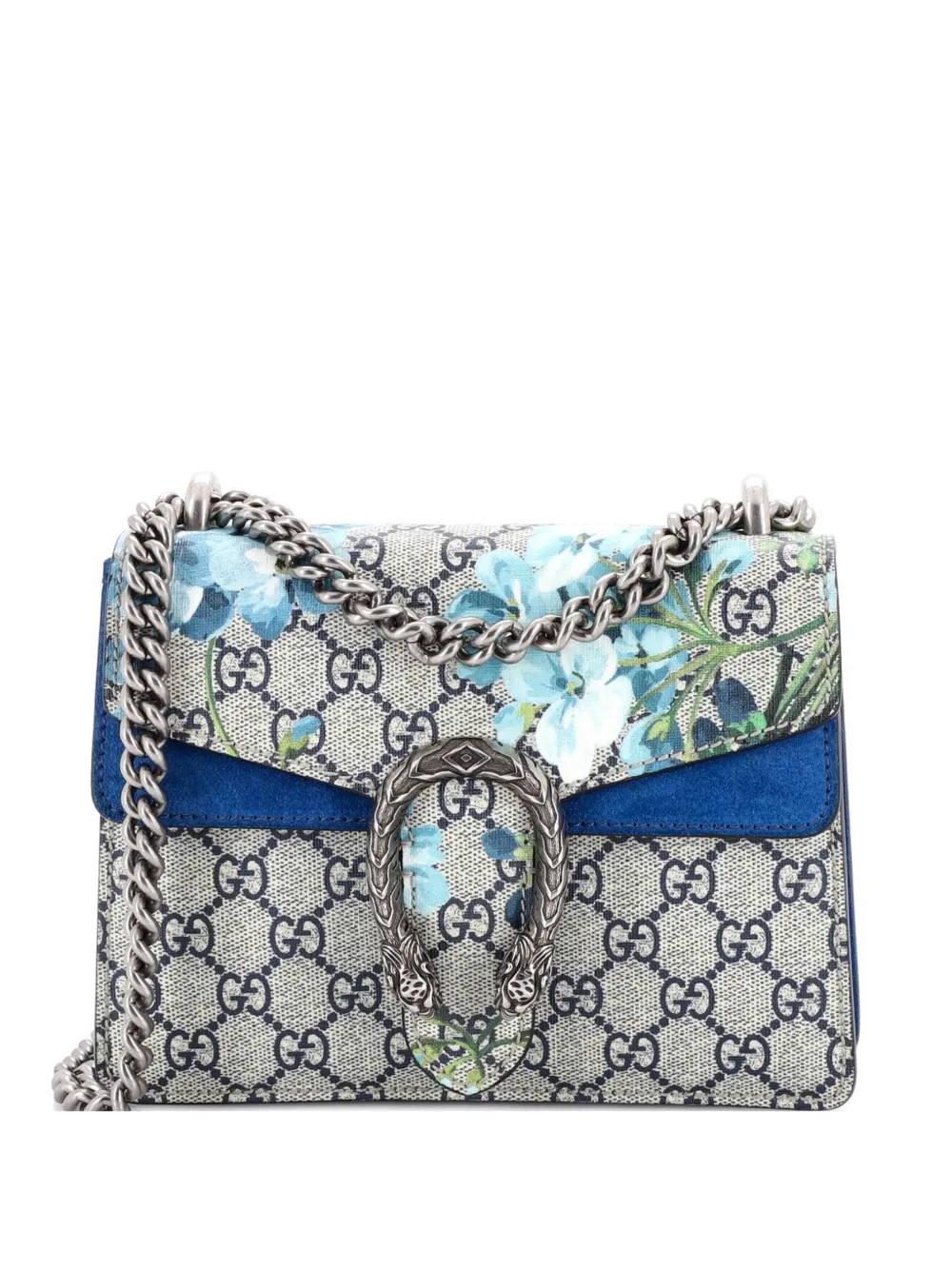 Gucci Pre-Owned Dionysus Bag Blooms Print GG Coated Canvas Mini shoulder bag - Blu