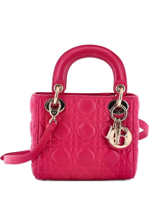 クリスチャン・ディオール ピンク マリスパール バッグ Christian Dior Pre-Owned Lady Dior Bag Cannage Quilt Lambskin Mini