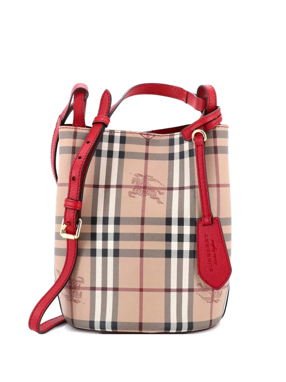 Burberry Pre-Owned Lorne Haymarket Coated Canvas Small bucket bag - Brown