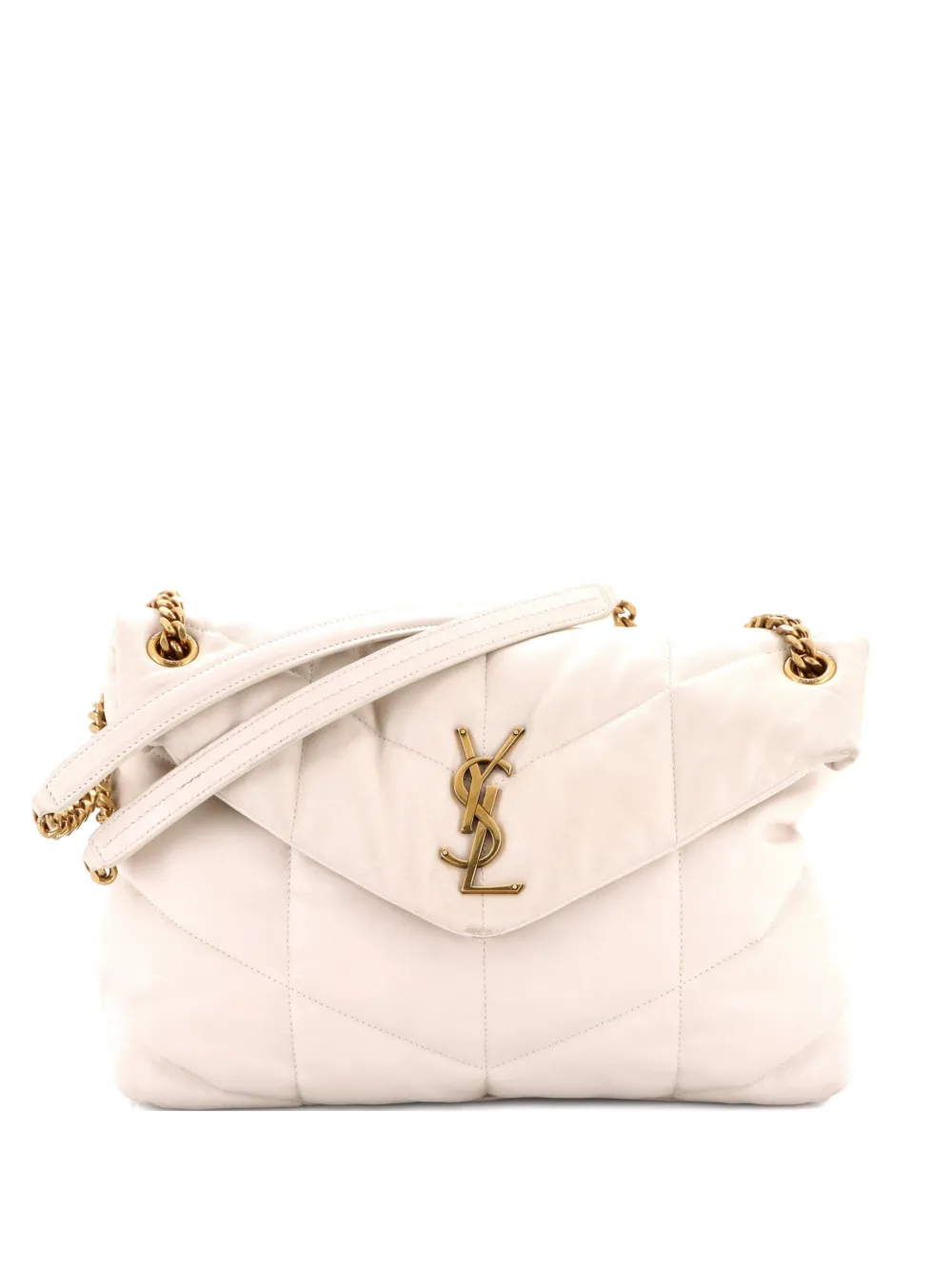 Saint Laurent Pre-Owned Loulou Puffer Quilted Leather Medium shoulder bag - Toni neutri