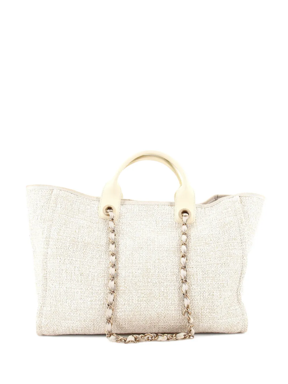 CHANEL Pre-Owned Deauville Raffia with Glitter Detail Medium tote bag - Toni neutri