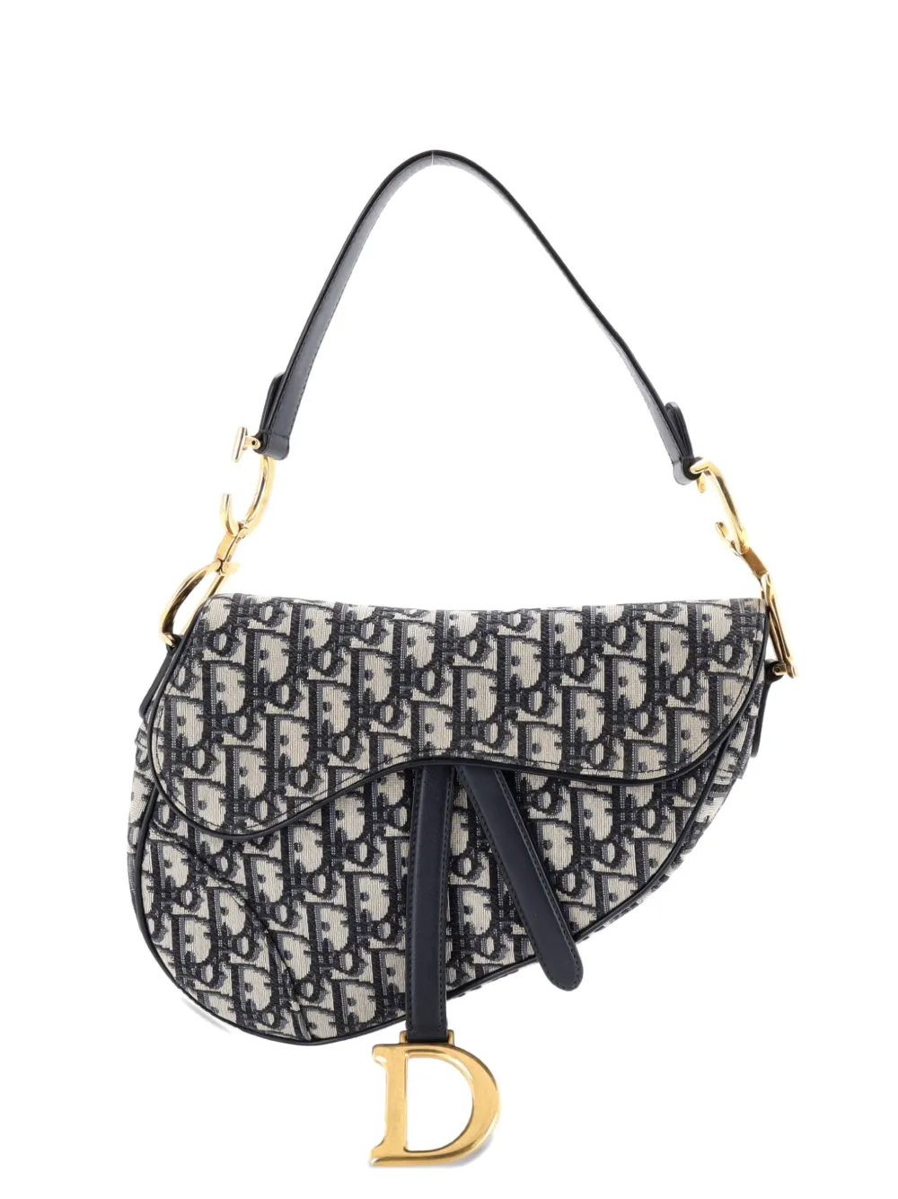 Christian Dior Pre-Owned Saddle Handbag Oblique Canvas Medium shoulder bag - Blu