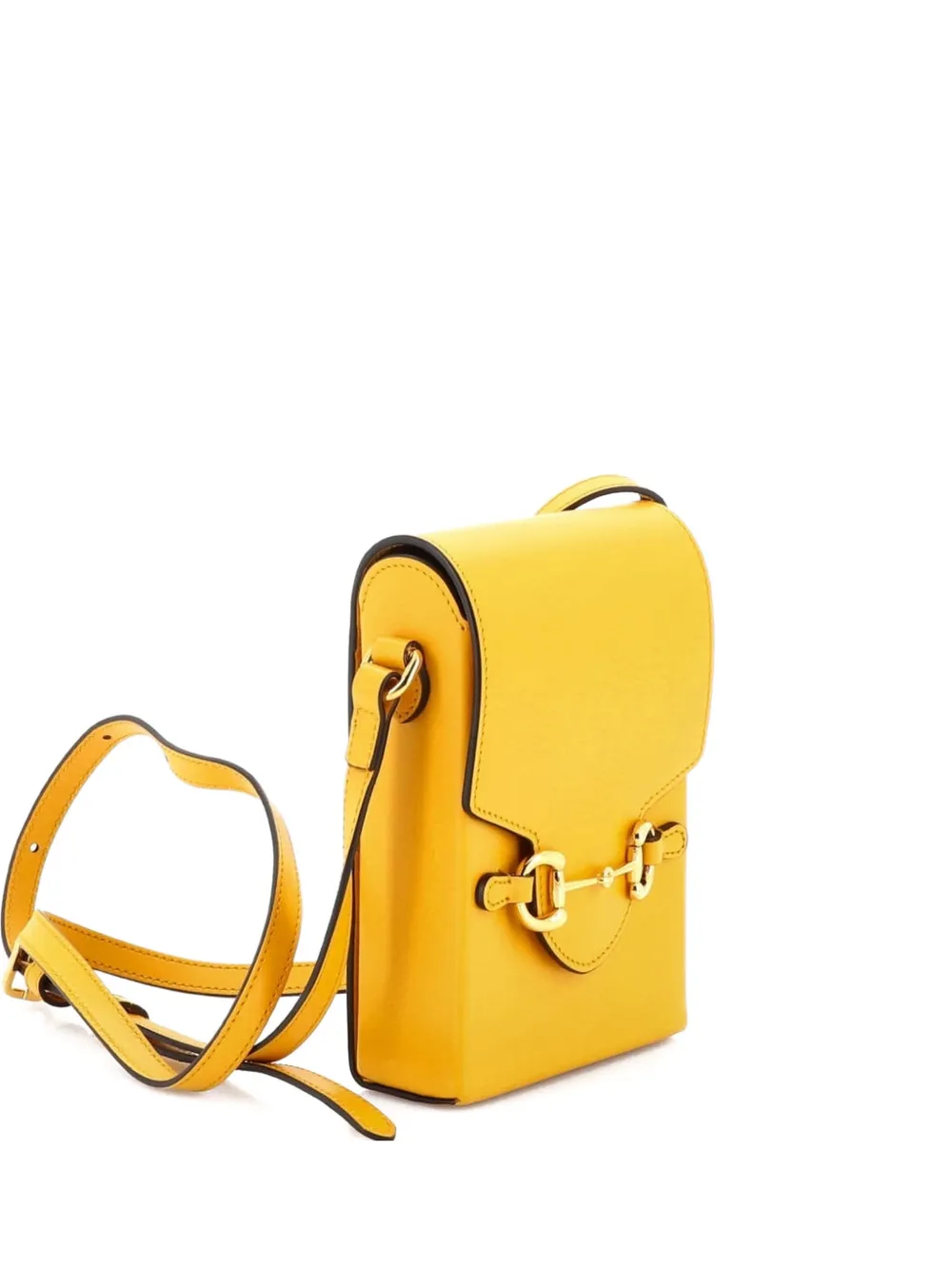 Gucci Pre-Owned Horsebit 1955 Leather Mini crossbody bag - Giallo