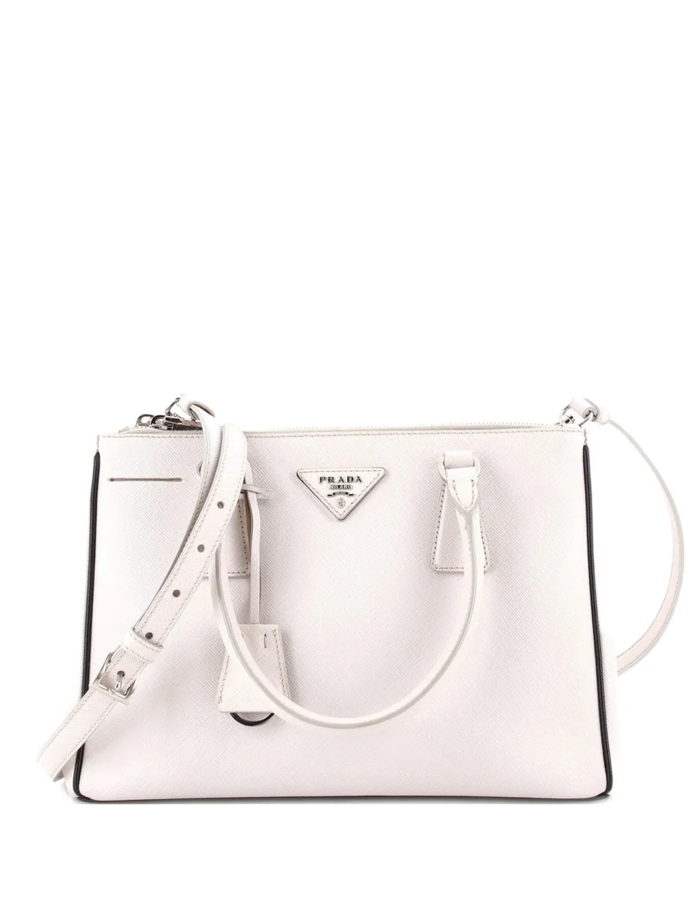 Prada Pre-Owned Galleria Double Zip Saffiano Leather Small tote bag - Bianco