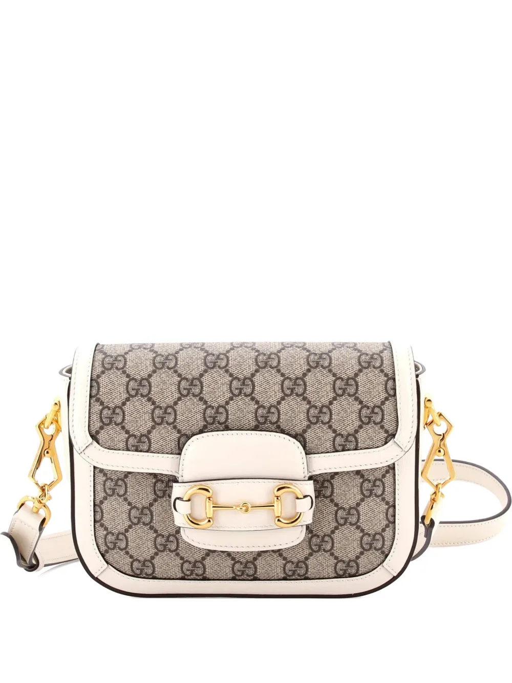 Gucci Pre-Owned Horsebit 1955 Shoulder Bag GG Coated Canvas with Leather Mini crossbody bag - Marrone