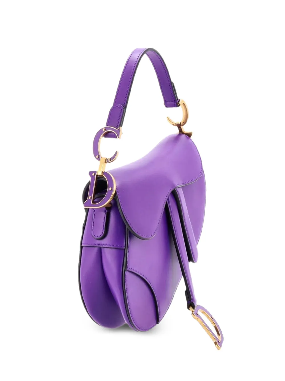 Christian Dior Pre-Owned Saddle Handbag with Strap Leather Mini shoulder bag - Viola