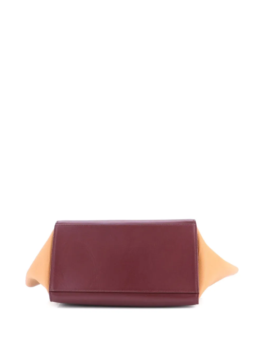 Bicolor Trapeze Bag Leather Small Satchel