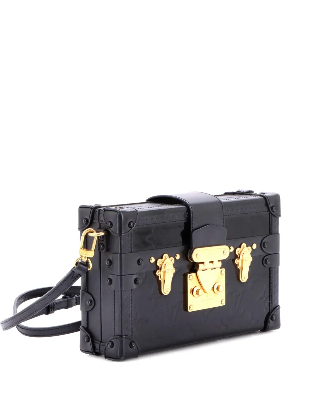 Louis Vuitton Pre-Owned Petite Malle Handbag Monogram Vernis clutch bag - Nero