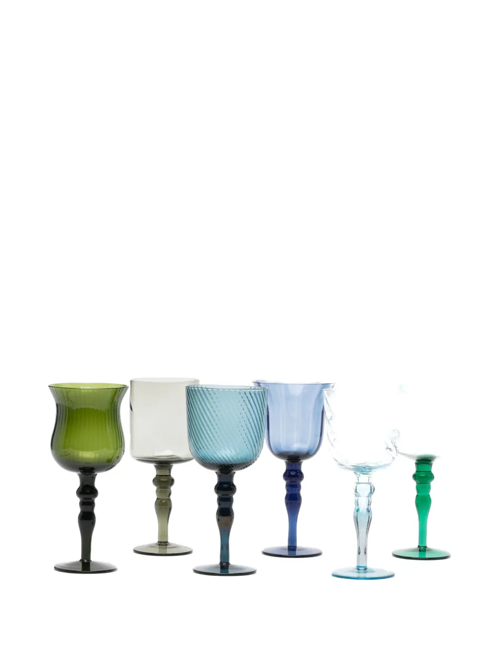 Bitossi Home sculpted stemmed glasses (set of six) - Blu