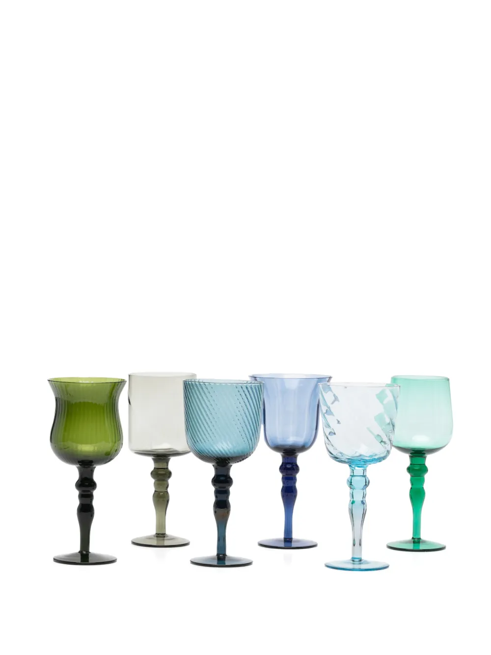Bitossi Home sculpted stemmed glasses (set of six) - Blu