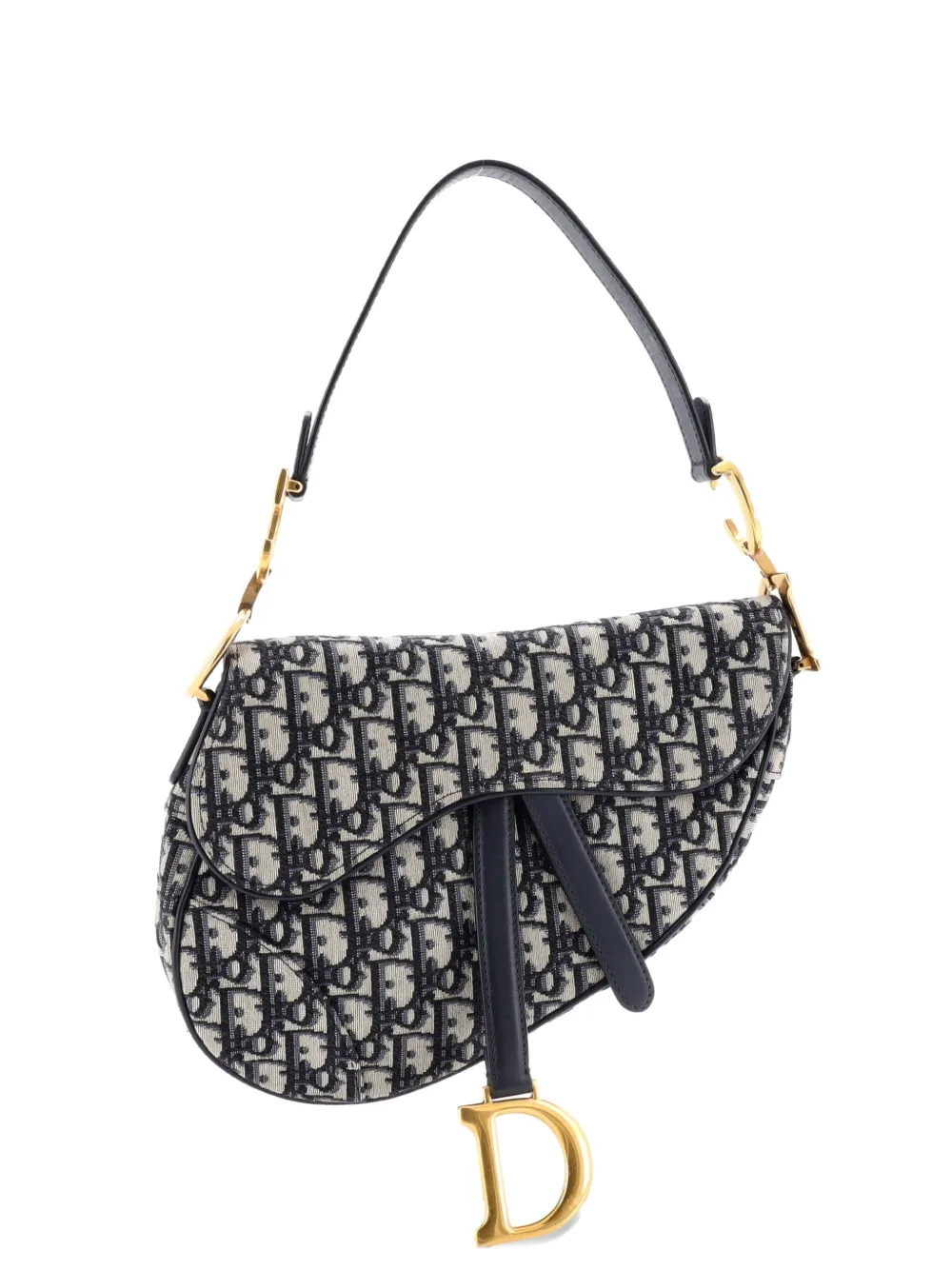 Christian Dior Pre-Owned Saddle Handbag Oblique Canvas Medium shoulder bag - Blau