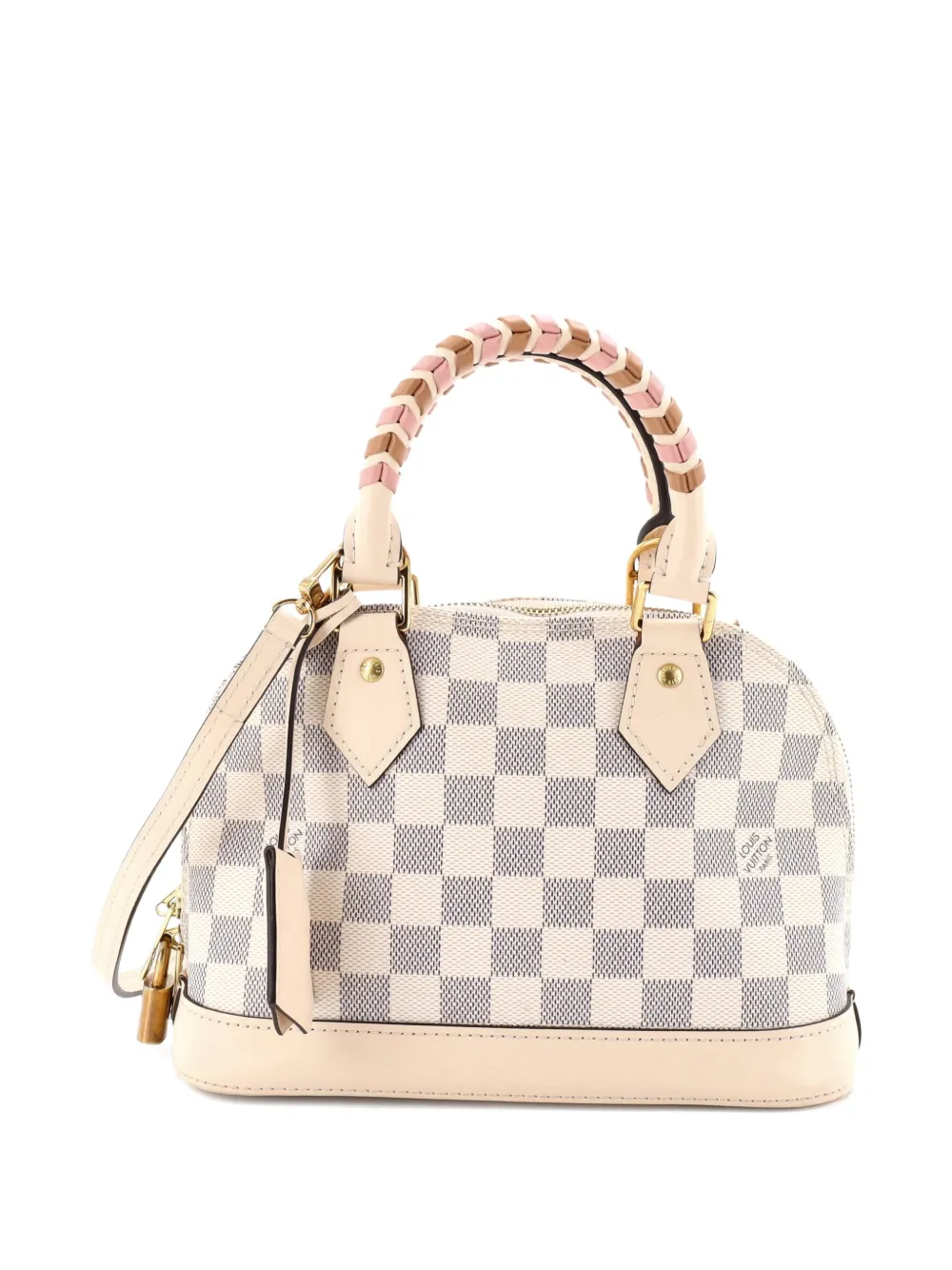 Louis Vuitton Pre-Owned Alma Damier BB Schultertasche mit geflochtenem Detail - Weiß