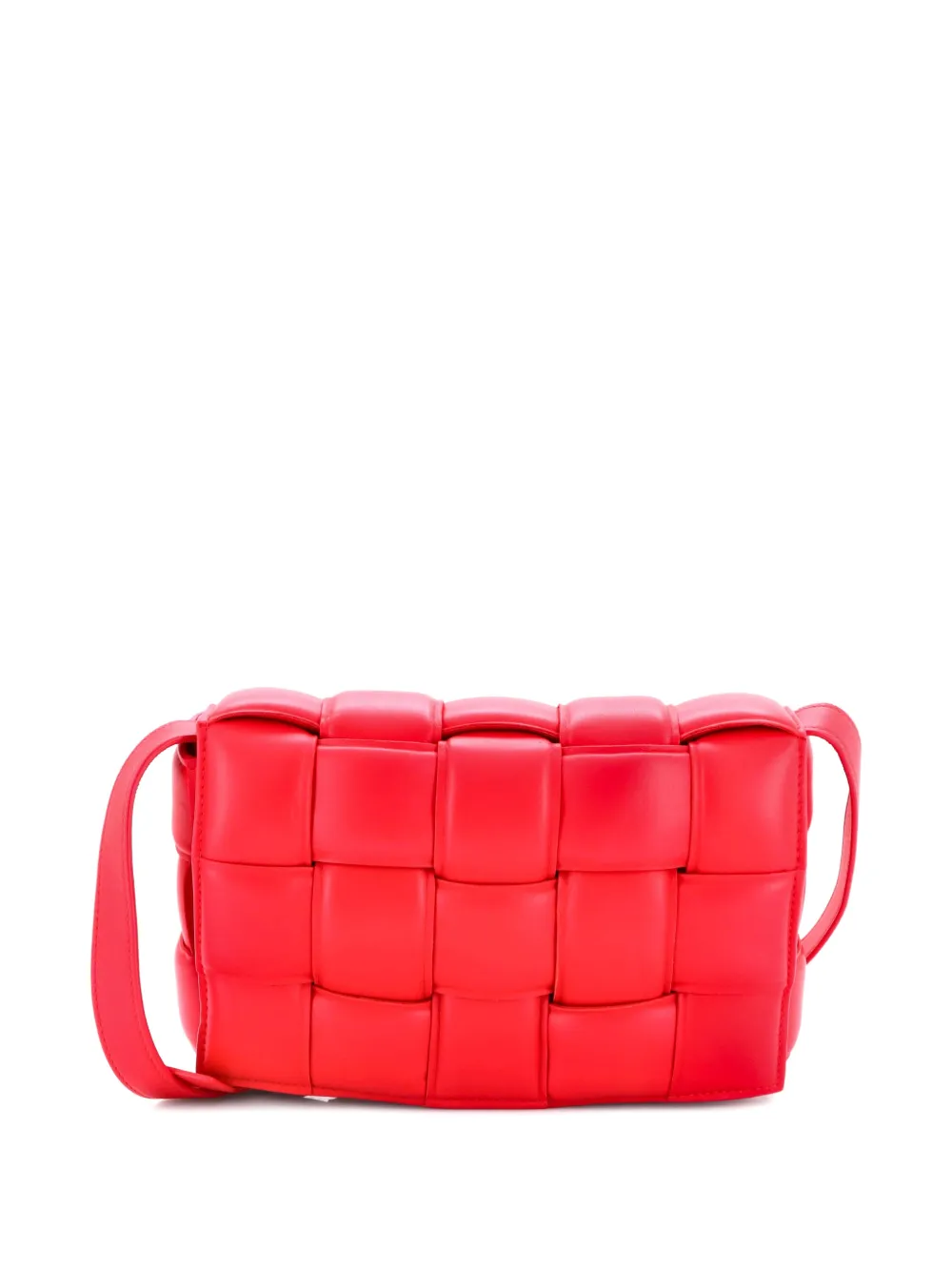 Bottega Veneta Pre-Owned Cassette Padded Maxi Intrecciato Leather crossbody bag - Rosso