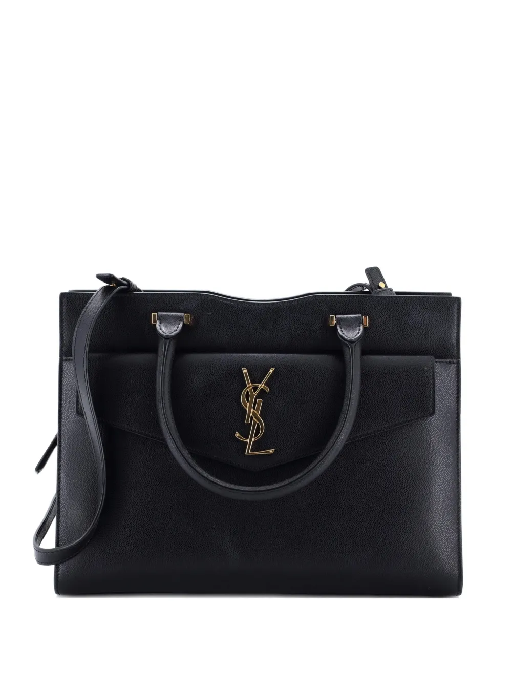 Saint Laurent Pre-Owned Borsa tote Uptown media in pelle - Nero
