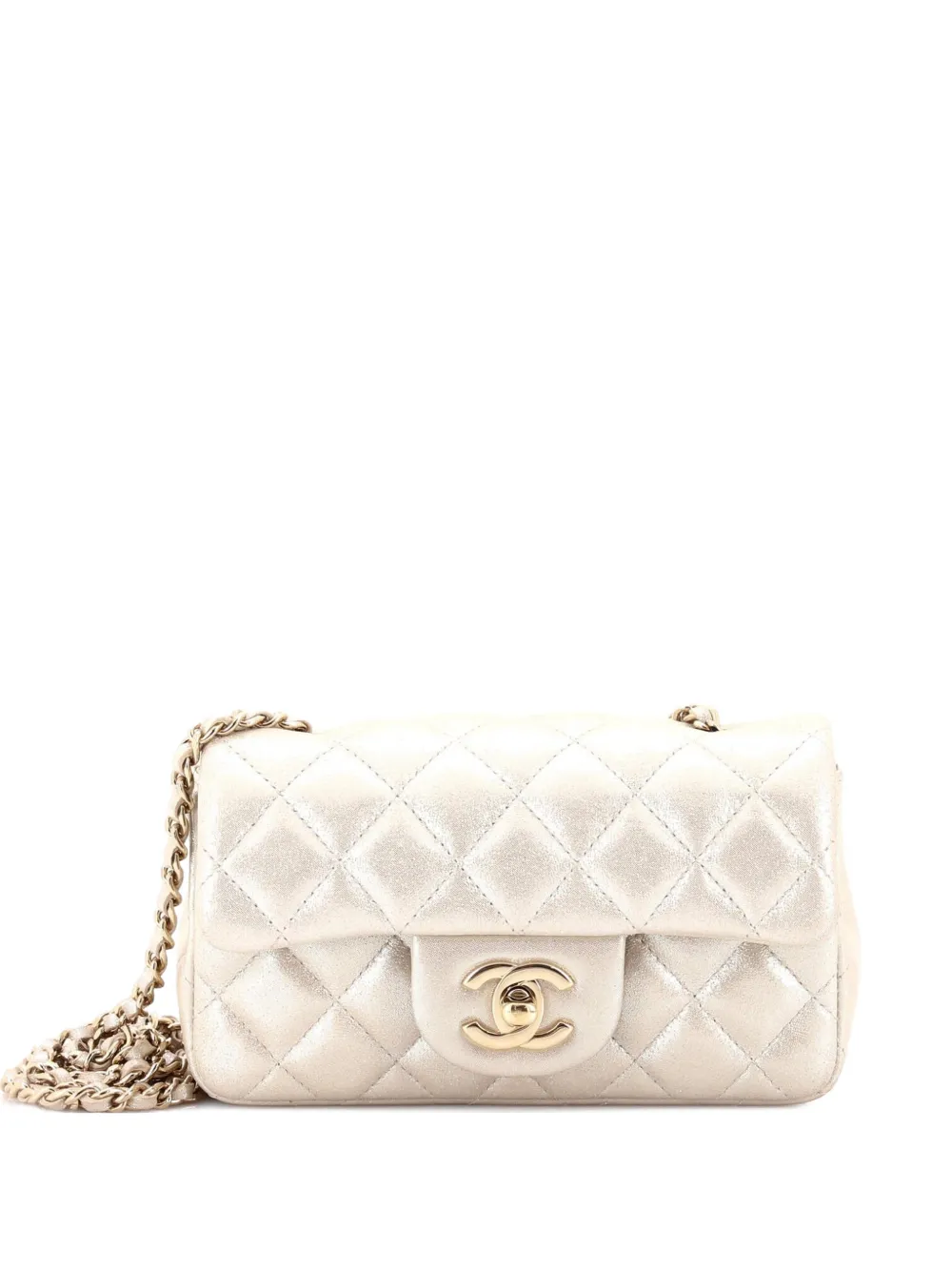 CHANEL Pre-Owned Classic Single Flap Bag Quilted Iridescent Calfskin Mini crossbody bag - Oro