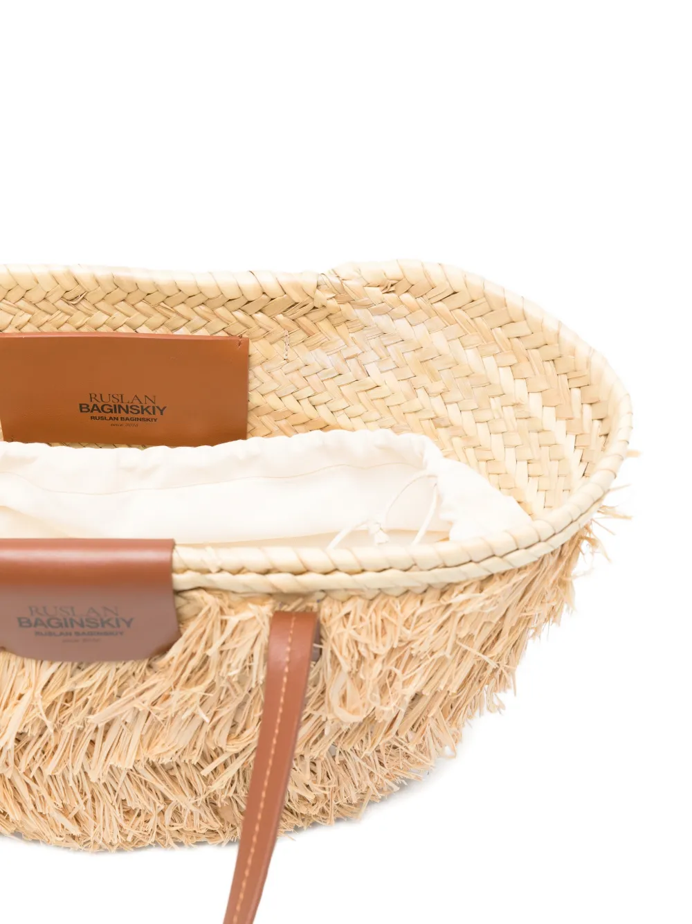 Ruslan Baginskiy Tas met franje en handvat Beige