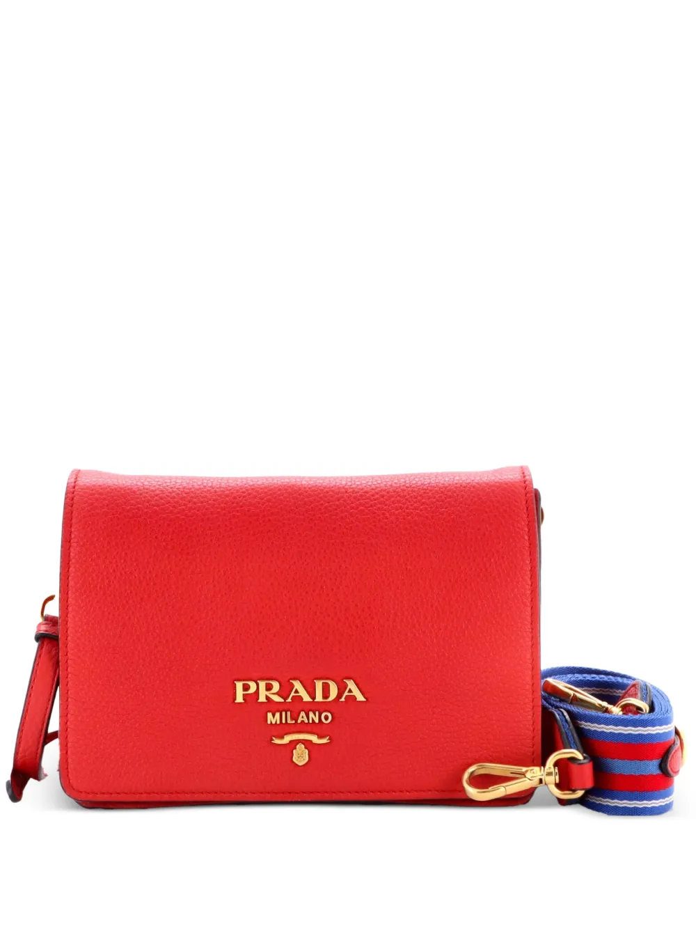 Prada Pre-Owned Dual Strap Flap Vitello Daino Small crossbody bag - Rosso