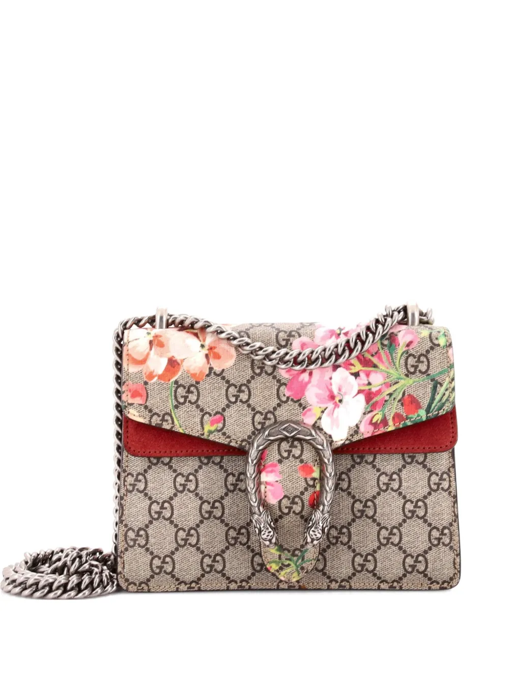 Gucci Pre-Owned Dionysus Bag Blooms Print GG Coated Canvas Mini shoulder bag - Marrone