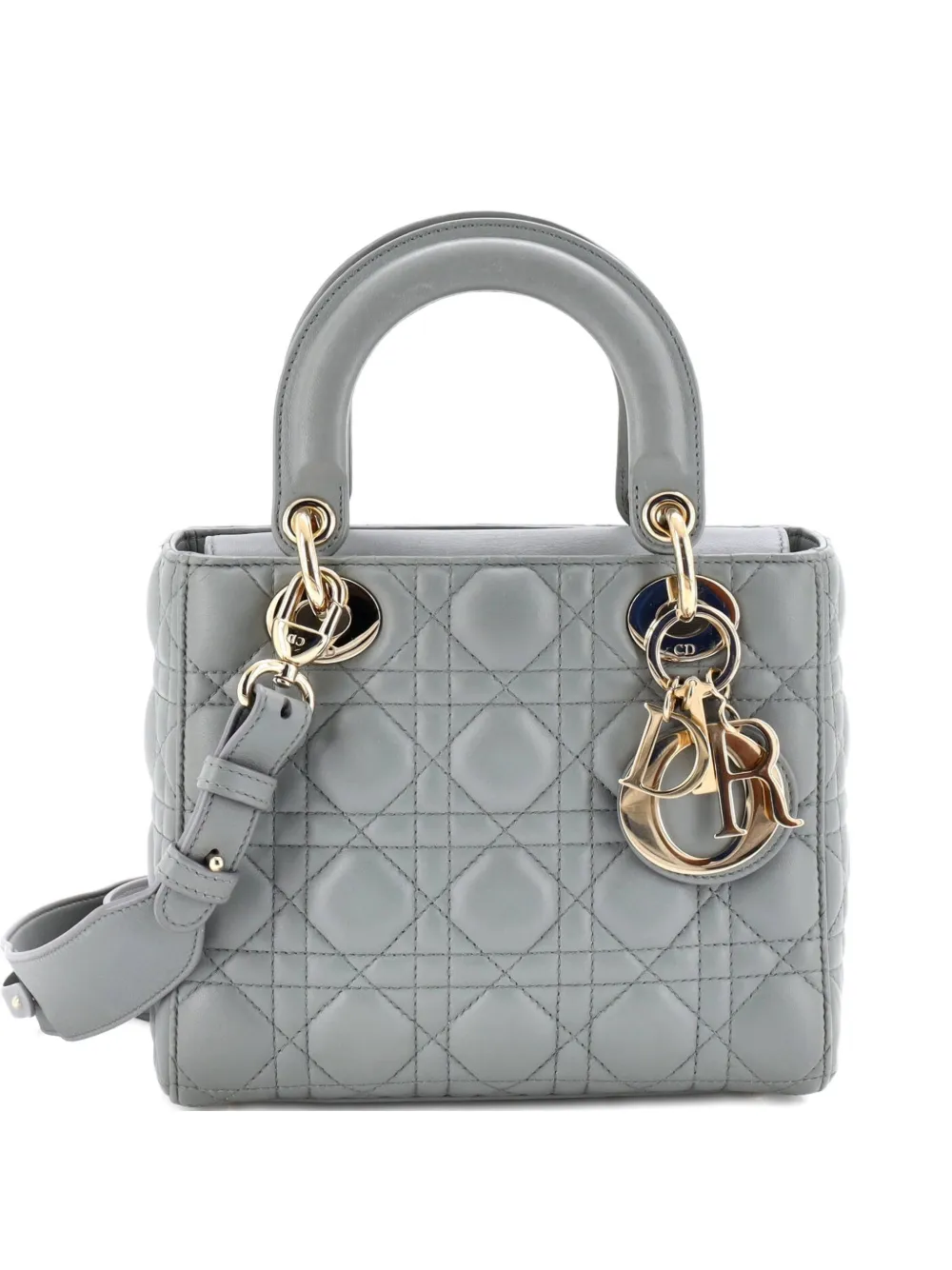 Christian Dior Pre-Owned My ABCDior Lady Dior Bag Cannage Quilt Lambskin crossbody bag - Grigio