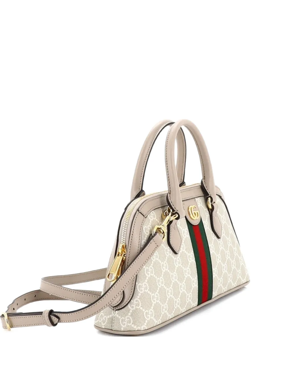 Gucci Pre-Owned Borsa a tracolla Ophidia Dome piccola in tela cerata GG con manico - Toni neutri
